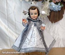 Load image into Gallery viewer, Vestidito Niño de las Palomas, Child of the Doves Baby Jesus White Gown