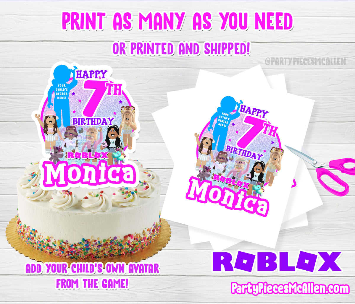 ROBLOX Girls Printables- Cut outs – Party Pieces McAllen