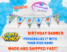 Load image into Gallery viewer, Super Wings Birthday Custom Banner
