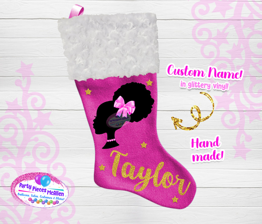 Afro Doll Christmas Stocking