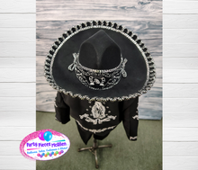 Load image into Gallery viewer, Black Charro Boys Suit Virgen de Guadalupe