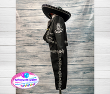 Load image into Gallery viewer, Black Charro Boys Suit Virgen de Guadalupe