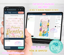 Load image into Gallery viewer, Princess Treat Tags Editable