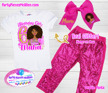 Load image into Gallery viewer, Black Doll Birthday Sequin Pants Outfit