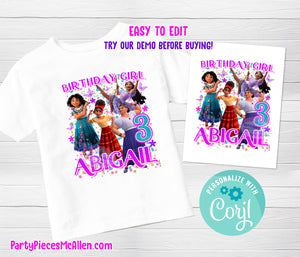 Encanto Madrigal Girls Editable Birthday Shirt