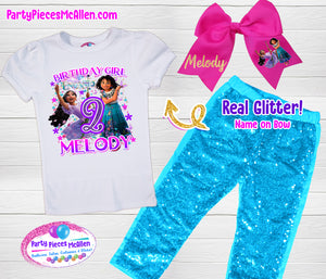 Mirabel and Isabella Sequin Pants Outfit
