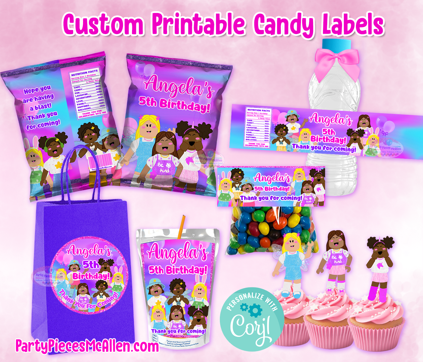 Gamer Girls Printable Party Bundle