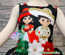 Load image into Gallery viewer, Charrita and Charrito Dress, Mexican Fiesta Dress in Black