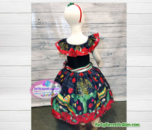 Load image into Gallery viewer, Mexican Charrita Ruffle Neckline Dress