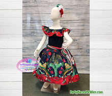 Load image into Gallery viewer, Mexican Charrita Ruffle Neckline Dress