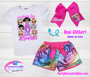 LOL Doll Birthday Sequin Short Outfit