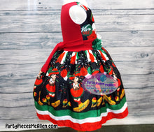 Load image into Gallery viewer, Black Charrita Dress, Mexican Fiesta Dress