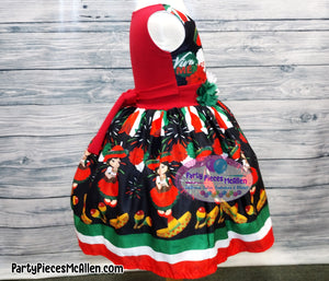 Black Charrita Dress, Mexican Fiesta Dress