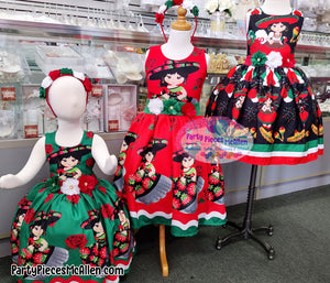 Black Charrita Dress, Mexican Fiesta Dress