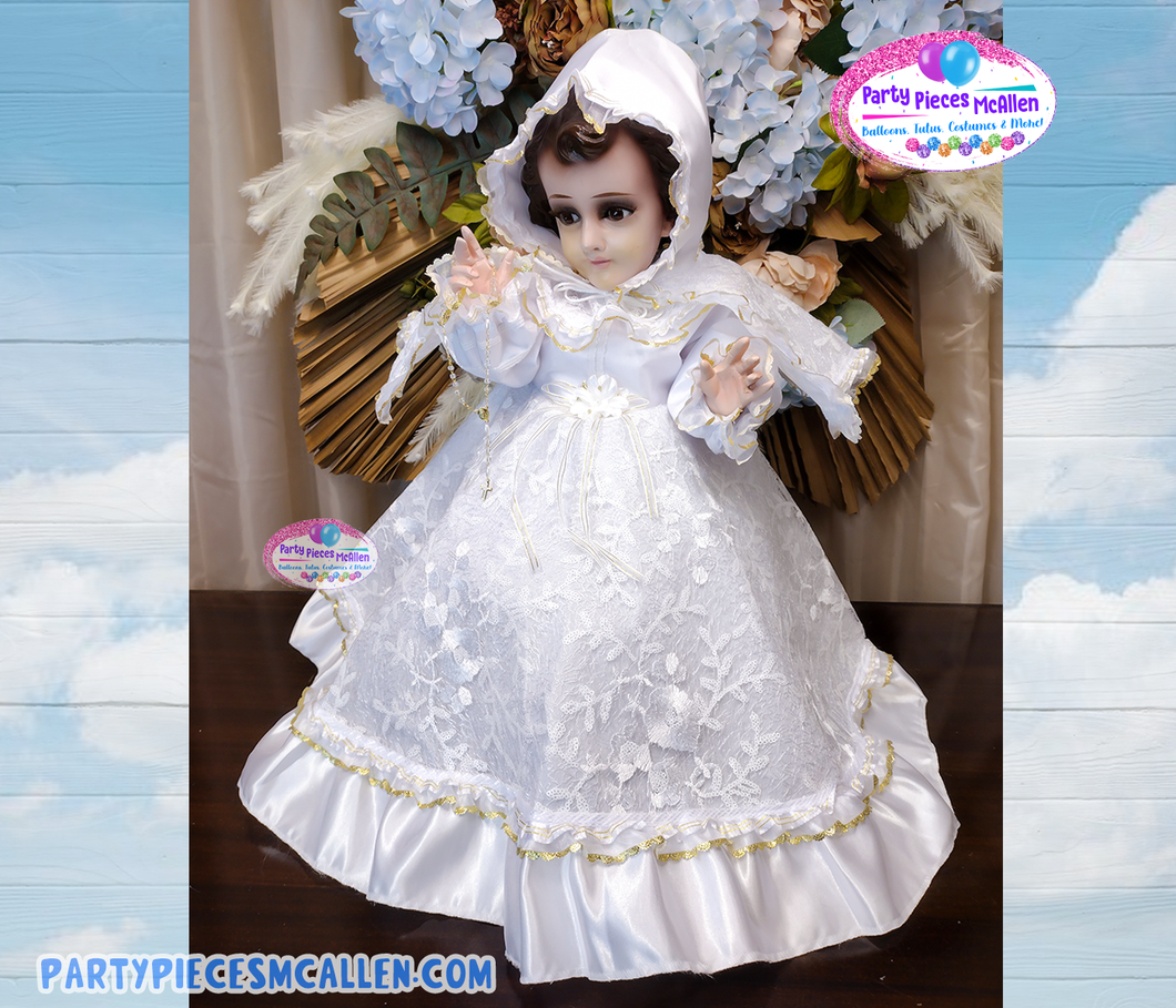 Vestido Bautizo Blanco Niño Dios, Baby Jesus White Gown