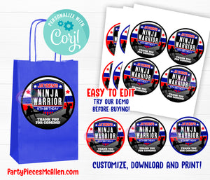 Ninja Warrior Editable Labels