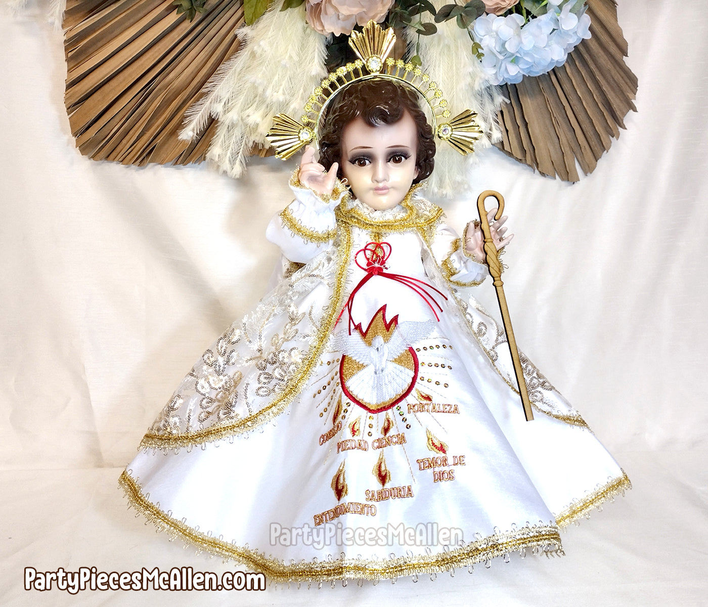 Vestido Nio Dios 7 Dones, 7 Gifts of The Holy Spirit Dress, Baby Jesus Dress