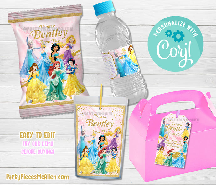 Editable Princess Labels Bundle