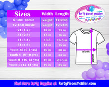 Load image into Gallery viewer, Birthday Shirt Kids Size Chart