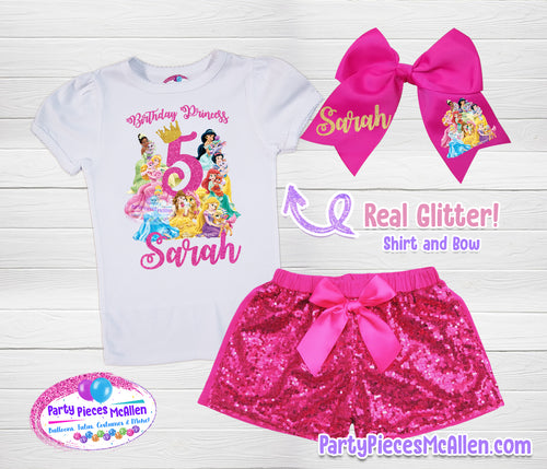 Princess Glittery Vinyl Birthday Set