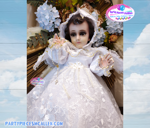 Vestido Bautizo Blanco Niño Dios, Baby Jesus White Gown