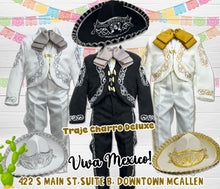 Load image into Gallery viewer, Black Charro Boys Suit