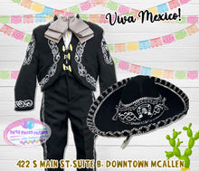 Load image into Gallery viewer, Black Charro Boys Suit