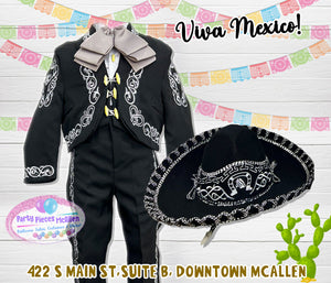 Black Charro Boys Suit