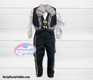 Black Charro Boys Suit