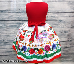 White Charrita Dress, Mexican Fiesta Dress