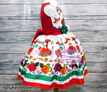 Load image into Gallery viewer, White Charrita Dress, Mexican Fiesta Dress