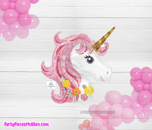 11" Sparkle Unicorn Head Foil Balloon