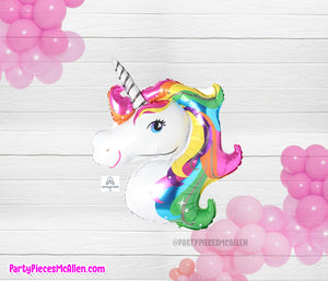 11" Unicorn Head Foil Balloon