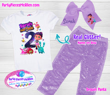 Load image into Gallery viewer, Abby Hatcher Birthday Sequin Pants Outfit