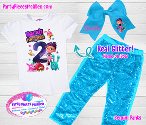 Abby Hatcher Birthday Sequin Pants Outfit