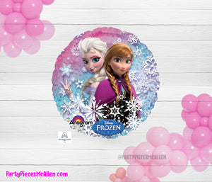 17" Anna and Elsa Round Foil Balloon