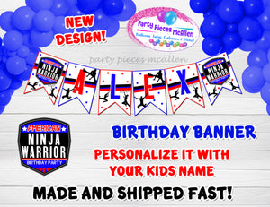 Ninja Warrior Birthday Custom Banner