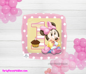 17" Baby Minnie Mouse 1st Birthday Foil Balloon