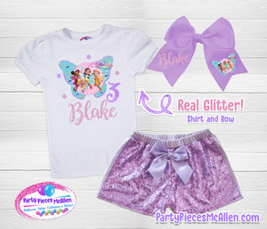Butterbeans Cafe Glittery Vinyl Inspired Sequin Shorts Outfit