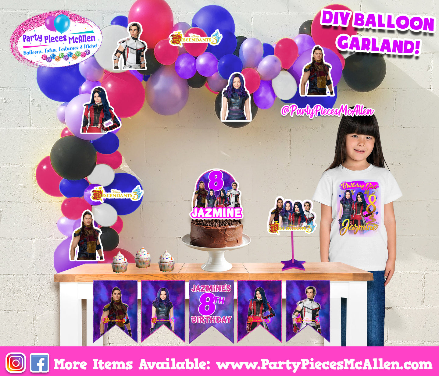 Descendants Birthday Tableware,girl Birthday Descendants,balloons