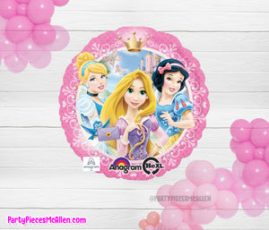 17" Disney Princess Cinderella Snow White Rapunzel Round Foil Balloon