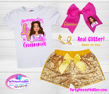 Load image into Gallery viewer, Brunette Doll Birthday Outfit