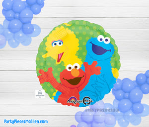 17" Elmo, Big Bird, Cookie Monster foil balloon
