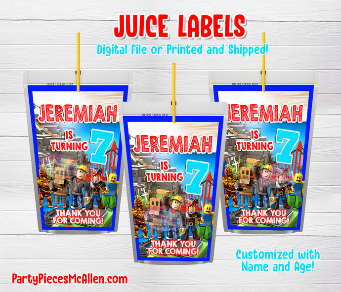 Boys Gamer Juice Labels