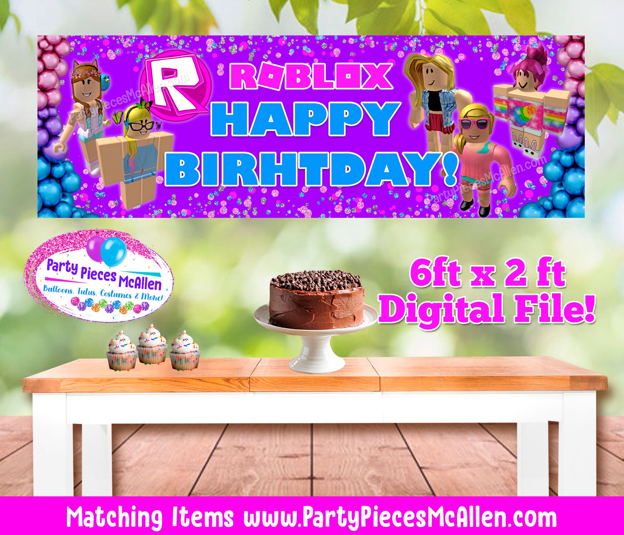 Free Printable Roblox Girl Birthday Banner