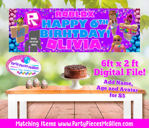 Girls Roblox Banner - PRINTABLE FILE ONLY