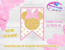 Load image into Gallery viewer, Pink and Gold Minnie Mouse Banner