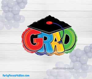 20" Grad Colorful Shape Foil Balloon