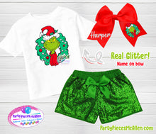 Load image into Gallery viewer, Green Christmas Sequin Short