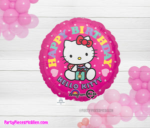 17" Hello Kitty Happy Birthday Pink Foil Balloon